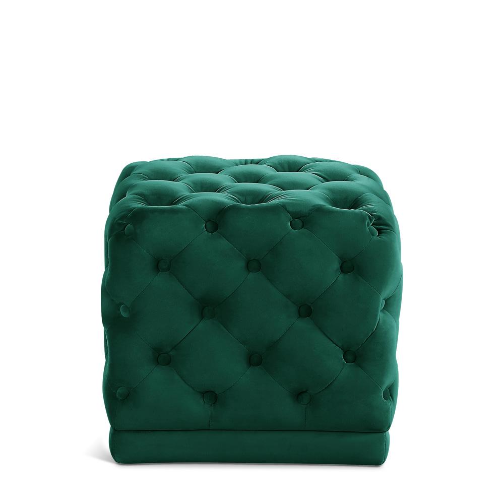 Meridian Furniture - Stella Green Velvet Ottoman/Stool - 137Green veiw 1