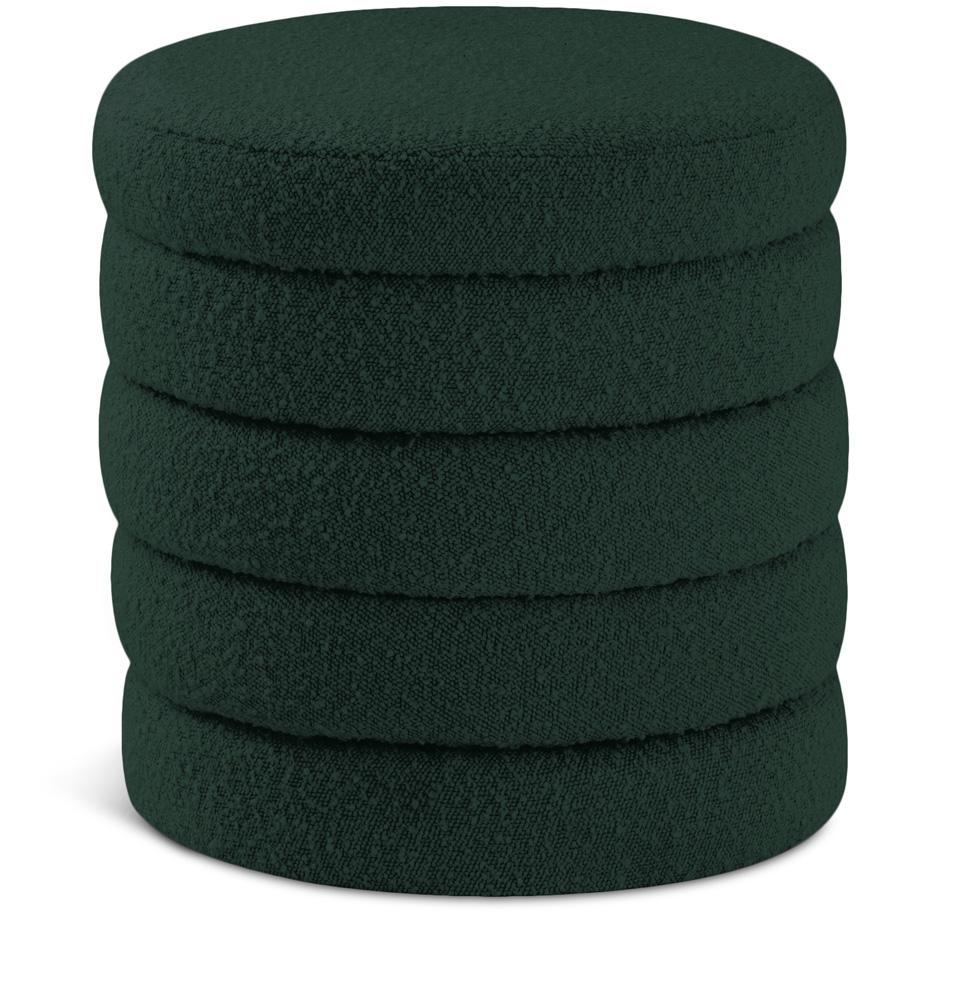 Meridian Furniture - Aphia Green Boucle Fabric Ottoman/Stool - 153Green veiw 1