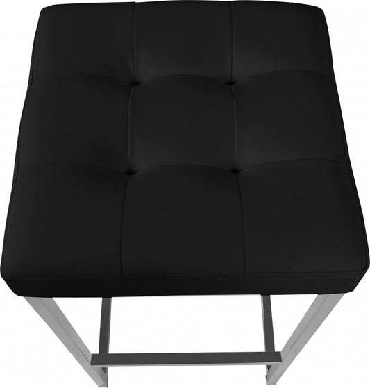 Meridian Furniture - Nicola Black Vegan Leather Stool (Set of 2) - 905Black-C veiw 2
