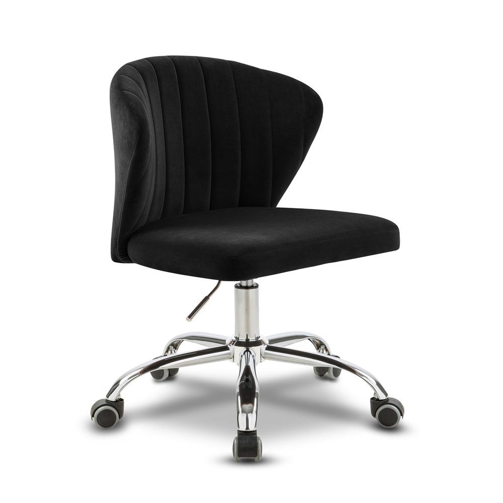 Meridian Furniture - Finley Black Velvet Office Chair - 166Black veiw 1