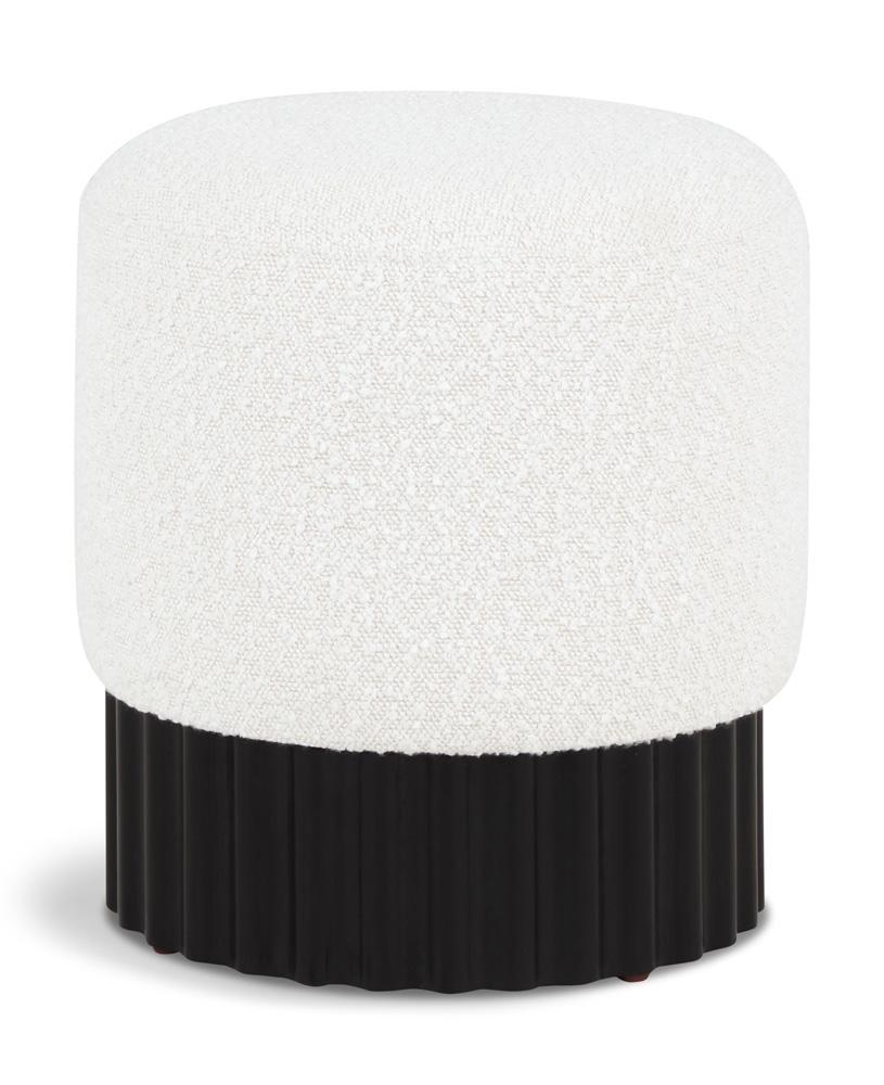 Meridian Furniture - Veranda Cream Boucle Fabric Ottoman/Stool - 22046Cream veiw 1