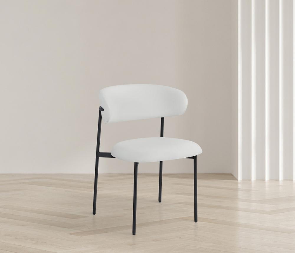 Meridian Furniture - Lupita White Vegan Leather Dining Chair (Set of 2) - 760White-C veiw 6