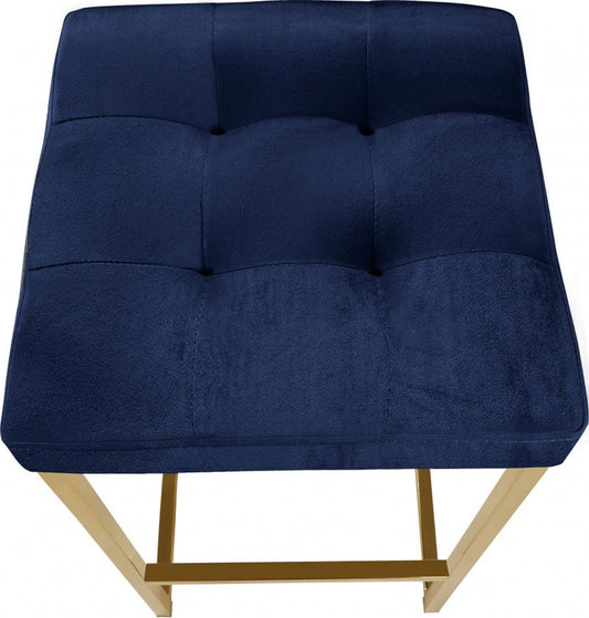Meridian Furniture - Nicola Navy Velvet Stool (Set of 2) - 906Navy-C veiw 2