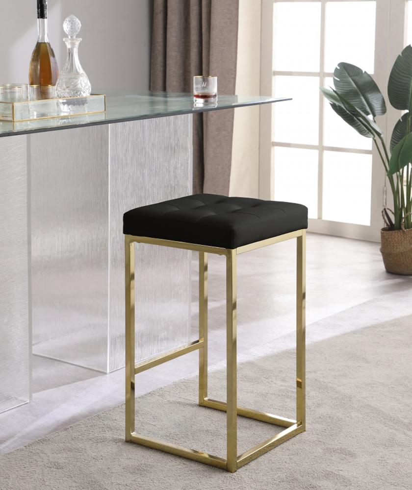 Meridian Furniture - Nicola Black Vegan Leather Stool (Set of 2) - 907Black-C veiw 5