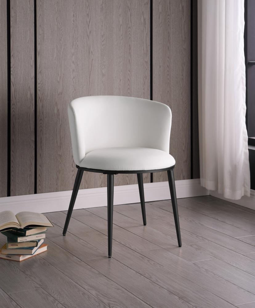 Meridian Furniture - Skylar White Vegan Leather Dining Chair (Set of 2) - 966White-C veiw 3