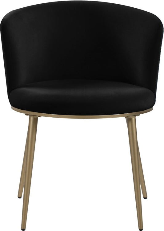 Meridian Furniture - Skylar Black Velvet Dining Chair (Set of 2) - 965Black-C veiw 2