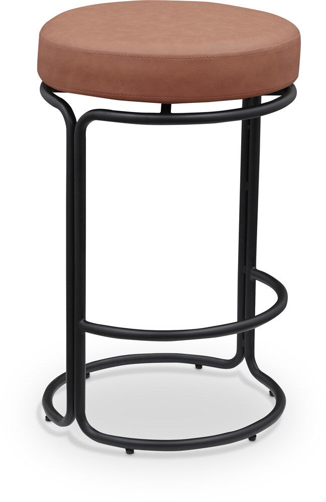 Meridian Furniture - Madison Cognac Vegan Leather Counter Stool (Set of 2) - 984Cognac-C veiw 1