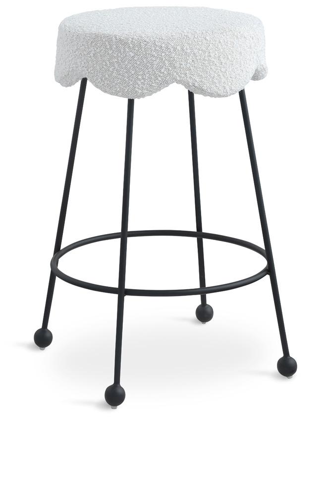 Meridian Furniture - Fleur Cream Fabric Counter Stool - 513Cream-C veiw 1