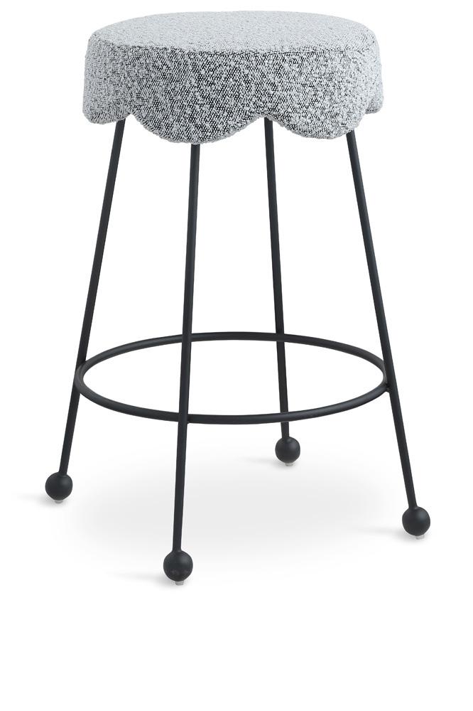Meridian Furniture - Fleur Grey Fabric Counter Stool - 513Grey-C veiw 1