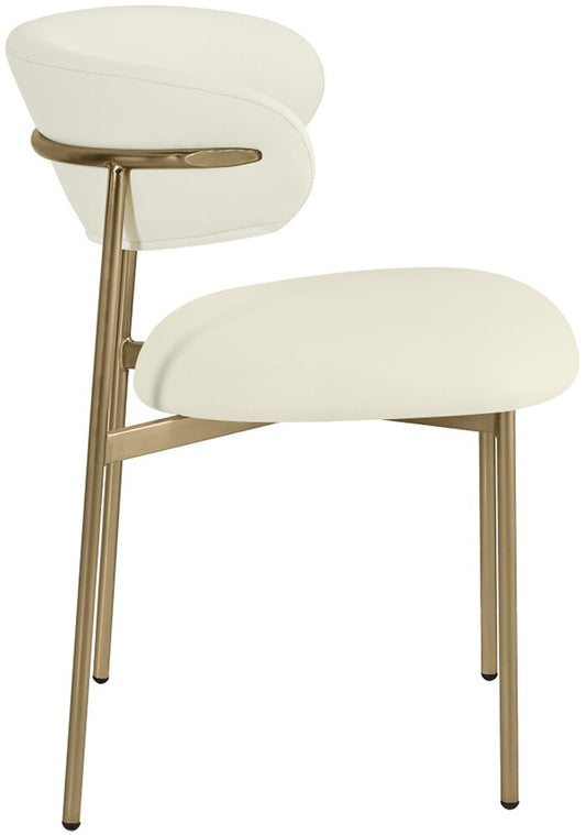 Meridian Furniture - Lupita Cream Vegan Leather Dining Chair (Set of 2) - 759Cream-C veiw 2