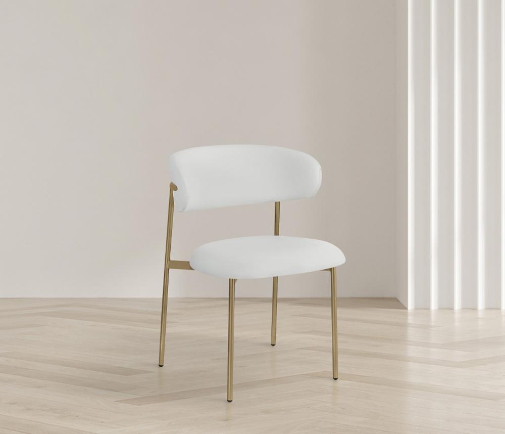 Meridian Furniture - Lupita White Vegan Leather Dining Chair (Set of 2) - 759White-C veiw 7