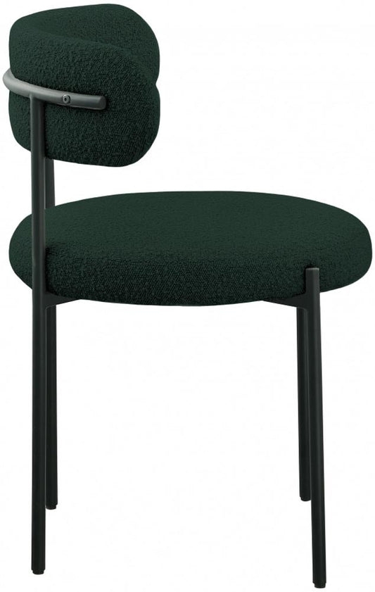 Meridian Furniture - Beacon Green Boucle Fabric Dining Chair (Set of 2) - 880Green-C veiw 2
