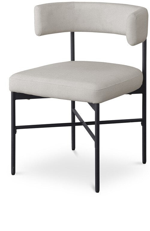Meridian Furniture - Rivage Beige Durable Linen Textured Fabric Dining Chair (Set of 2) - 928Beige-C veiw 1