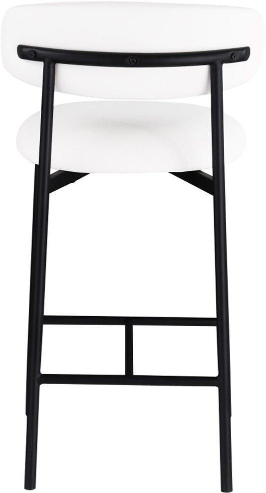 Meridian Furniture - Lupita White Vegan Leather Counter Stool (Set of 2) - 996White-C veiw 2