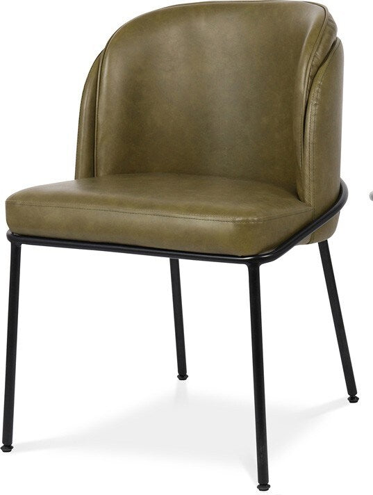 Meridian Furniture - Jagger Olive Vegan Leather Dining Chair (Set of 2) - 883Olive-C veiw 1