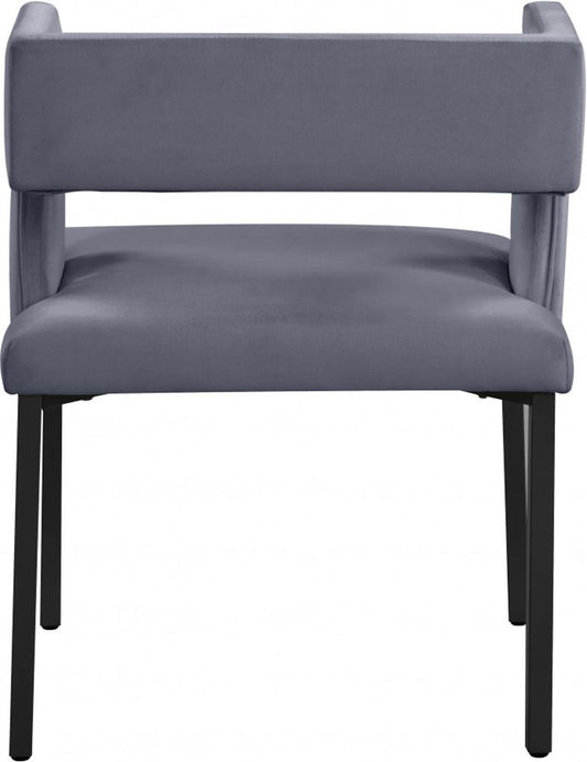 Meridian Furniture - Caleb Grey Velvet Dining Chair (Set of 2) - 968Grey-C veiw 2