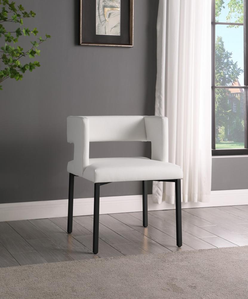 Meridian Furniture - Caleb White Vegan Leather Dining Chair (Set of 2) - 968White-C veiw 6