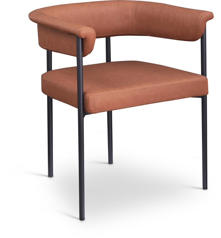 Meridian Furniture - Malin Cognac Vegan Leather Dining Chair (Set of 2) - 427Cognac-C veiw 1