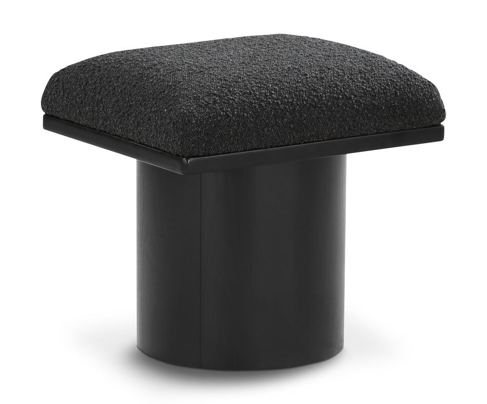 Meridian Furniture - Pavilion Black Boucle Fabric Bench/Stool - 466Black-C veiw 1