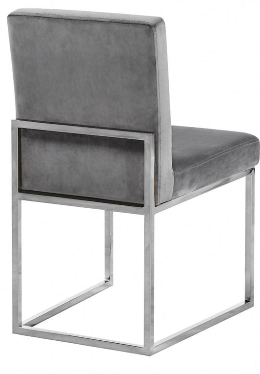 Meridian Furniture - Giselle Grey Velvet Dining Chair (Set of 2) - 779Grey-C veiw 2