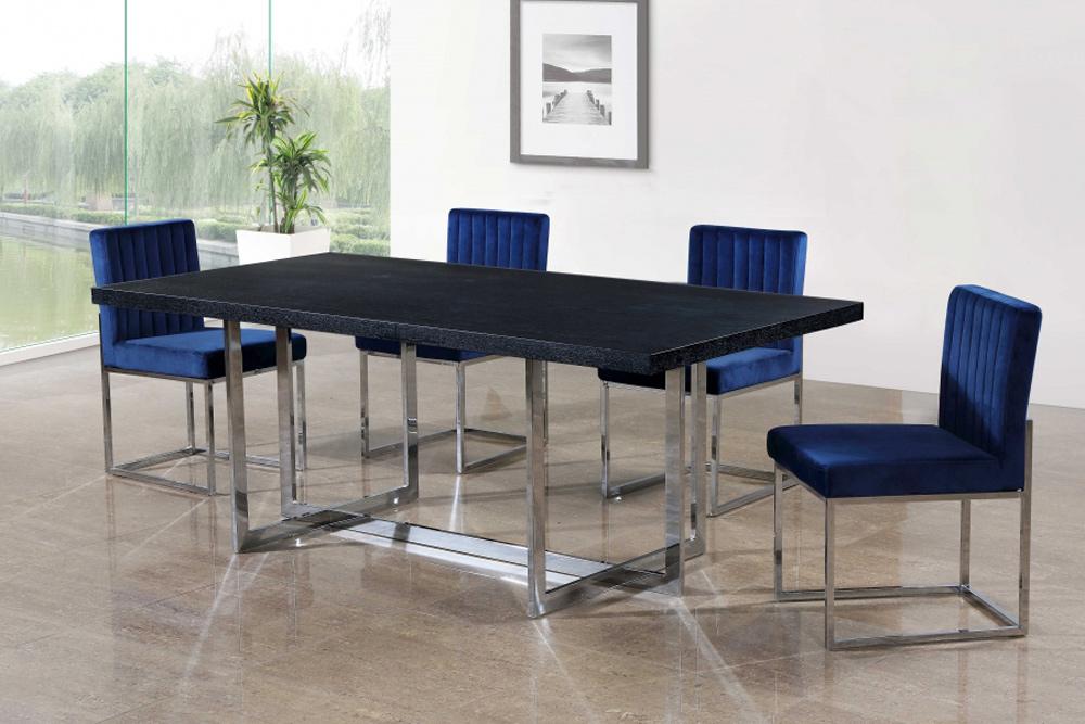 Meridian Furniture - Giselle Navy Velvet Dining Chair (Set of 2) - 779Navy-C veiw 5