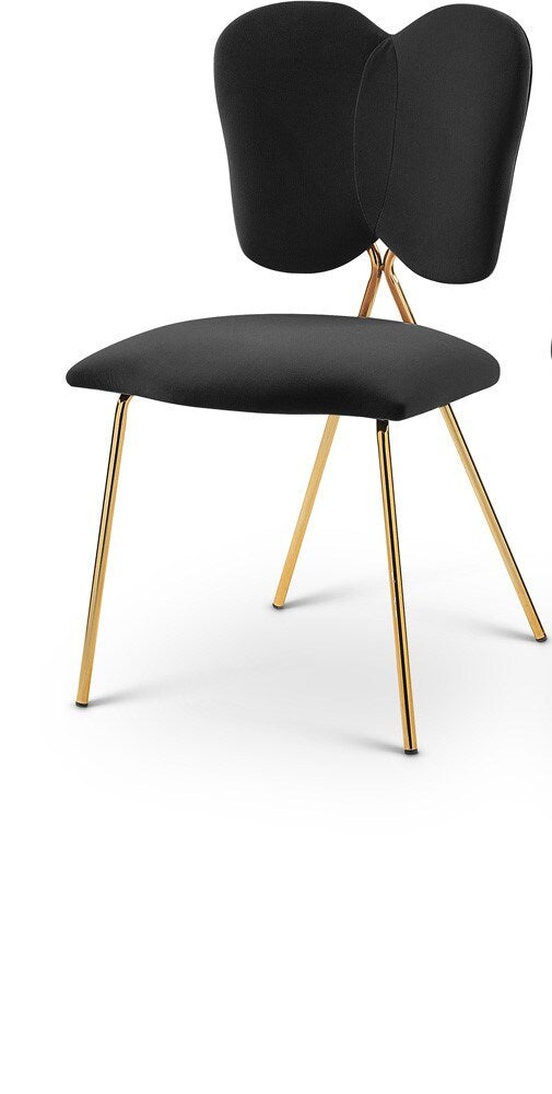 Meridian Furniture - Angel Black Velvet Dining Chair (Set of 2) - 780Black-C veiw 1