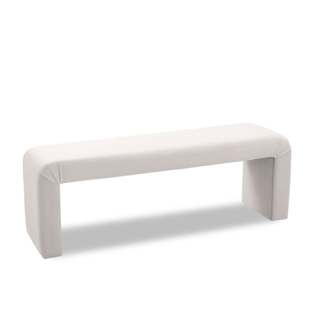 Meridian Furniture - Minimalist Cream Velvet Bench - 174Cream veiw 1