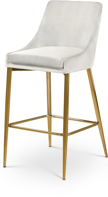 Meridian Furniture - Karina Cream Velvet Stool (Set of 2) - 789Cream-C veiw 1
