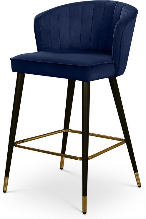 Meridian Furniture - Cassie Navy Velvet Stool (Set of 2) - 793Navy-C veiw 1