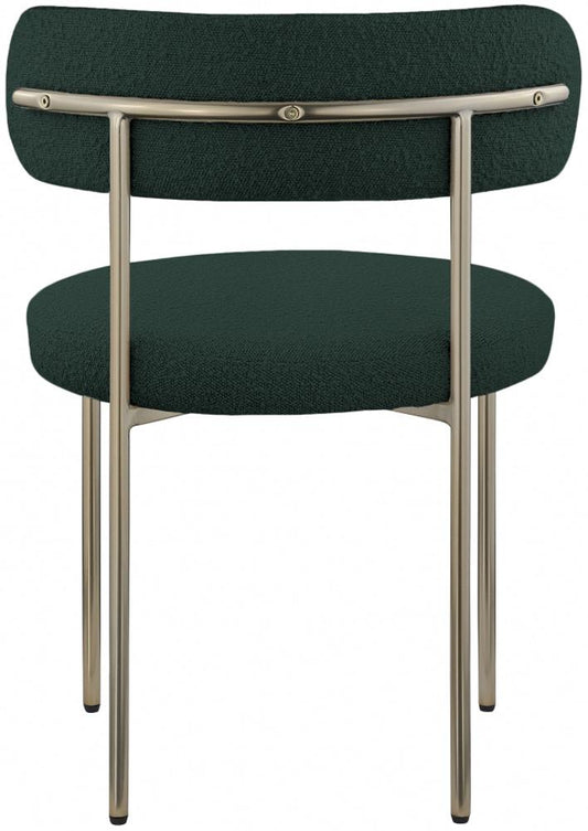 Meridian Furniture - Beacon Green Boucle Fabric Dining Chair (Set of 2) - 887Green-C veiw 2