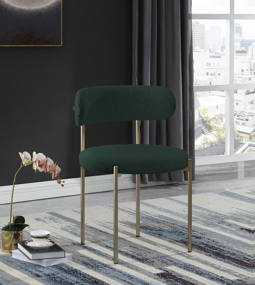 Meridian Furniture - Beacon Green Boucle Fabric Dining Chair (Set of 2) - 887Green-C veiw 6