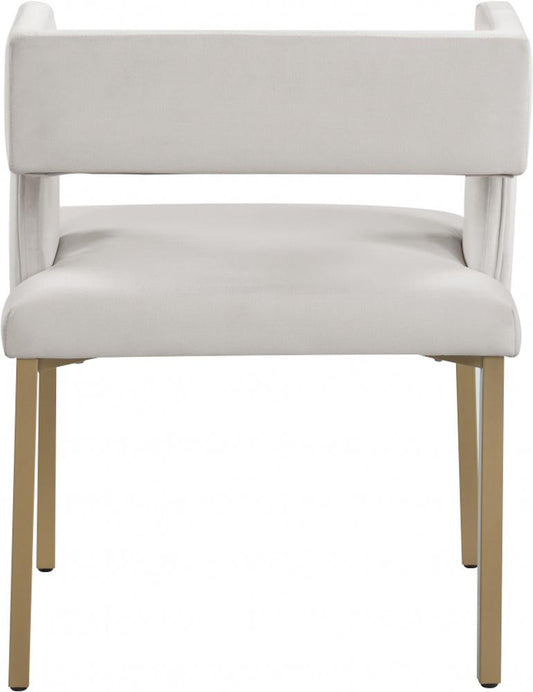Meridian Furniture - Caleb Cream Velvet Dining Chair (Set of 2) - 967Cream-C veiw 2