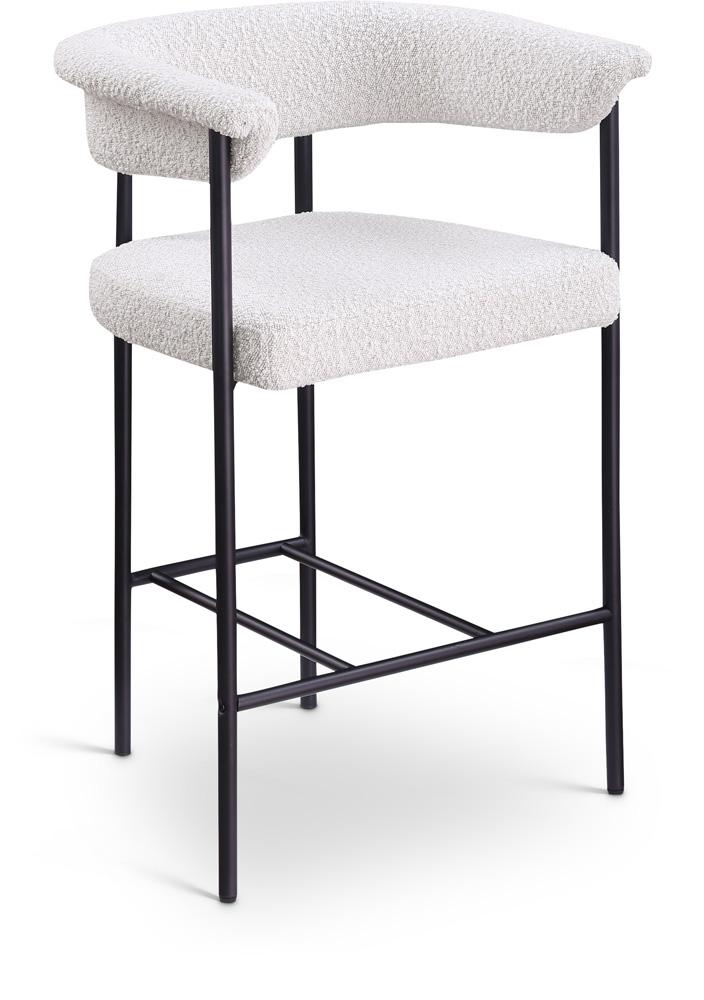 Meridian Furniture - Malin Cream Boucle Fabric Counter Stool (Set of 2) - 412Cream-C veiw 1