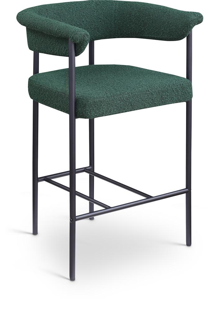 Meridian Furniture - Malin Green Boucle Fabric Counter Stool (Set of 2) - 412Green-C veiw 1