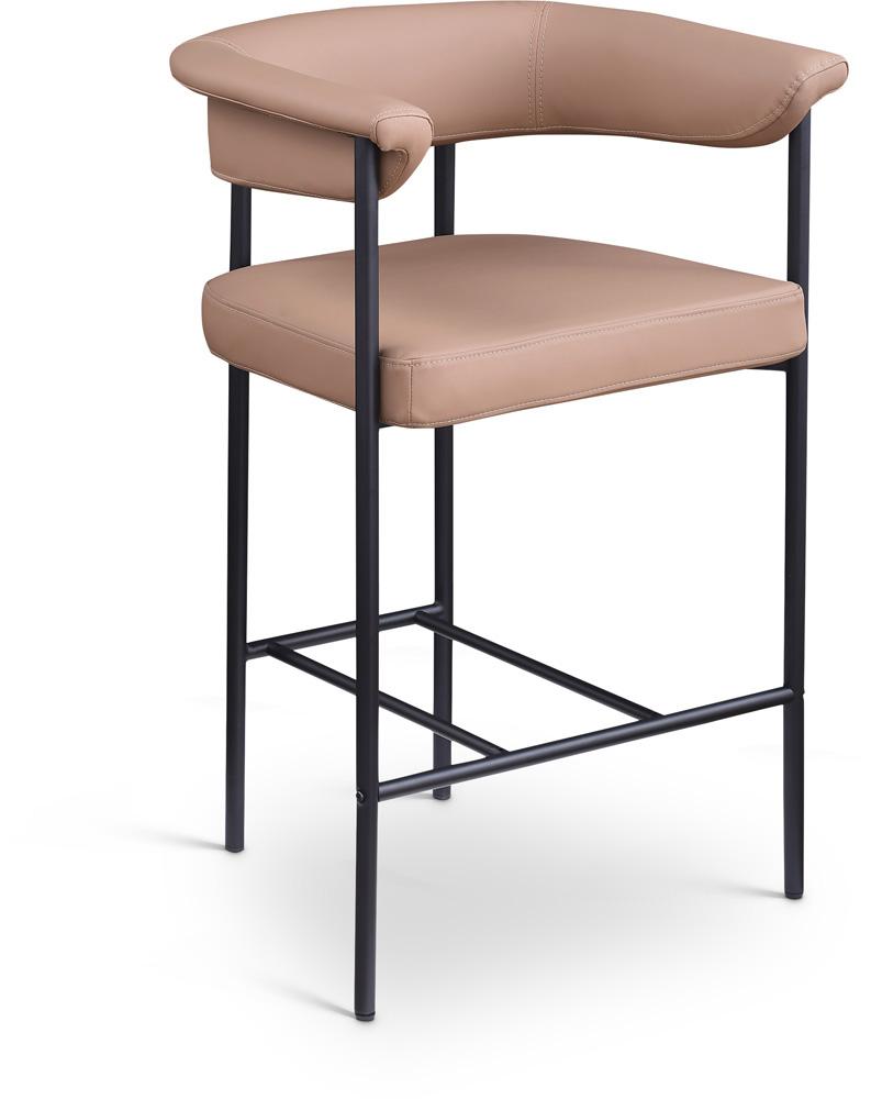 Meridian Furniture - Malin Tan Vegan Leather Counter Stool (Set of 2) - 428Tan-C veiw 1