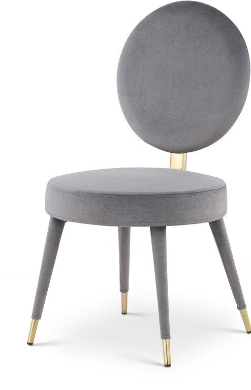 Meridian Furniture - Brandy Grey Velvet Dining Chair (Set of 2) - 580Grey-C veiw 1