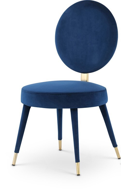 Meridian Furniture - Brandy Navy Velvet Dining Chair (Set of 2) - 580Navy-C veiw 1