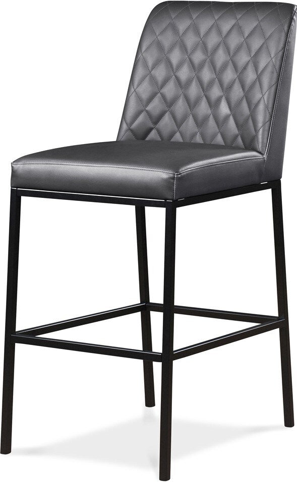 Meridian Furniture - Bryce Grey Vegan Leather Stool (Set of 2) - 919Grey-C veiw 1