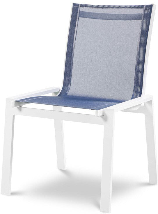 Meridian Furniture - Nizuc Navy Mesh Water Resistant Fabric Outdoor Patio Aluminum Mesh Dining Chair (Set of 2) - 368Navy-C veiw 1