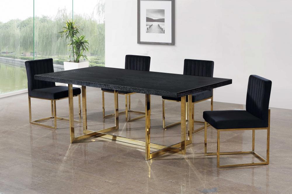 Meridian Furniture - Giselle Black Velvet Dining Chair (Set of 2) - 778Black-C veiw 5