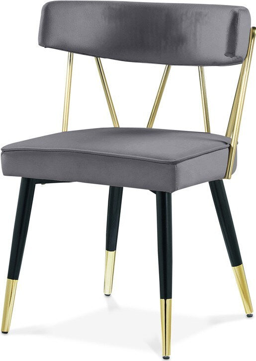 Meridian Furniture - Rheingold Grey Velvet Dining Chair (Set of 2) - 854Grey-C veiw 1