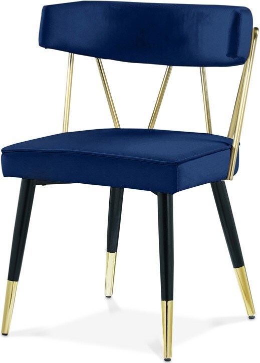 Meridian Furniture - Rheingold Navy Velvet Dining Chair (Set of 2) - 854Navy-C veiw 1