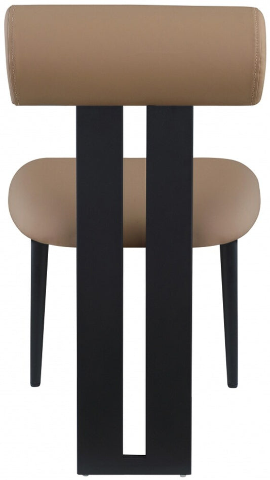 Meridian Furniture - Dario Tan Vegan Leather Dining Chair (Set of 2) - 922Tan-C veiw 2