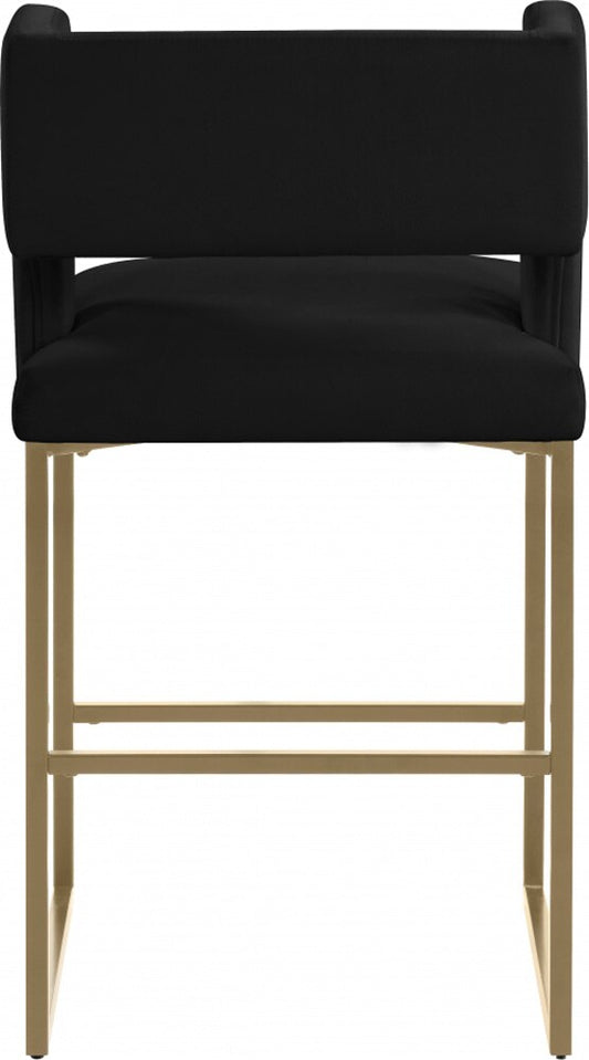 Meridian Furniture - Caleb Black Velvet Counter Stool (Set of 2) - 969Black-C veiw 2