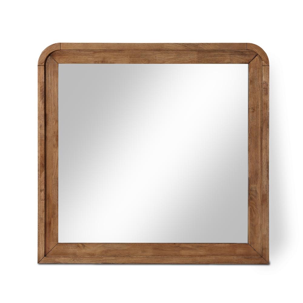 Meridian Furniture - Fluted Walnut Mirror - 314Walnut-M veiw 1