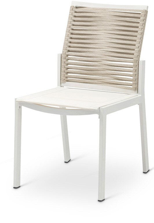 Meridian Furniture - Maldives Beige Rope Fabric Outdoor Patio Dining Side Chair (Set of 2) - 343Beige-SC veiw 1