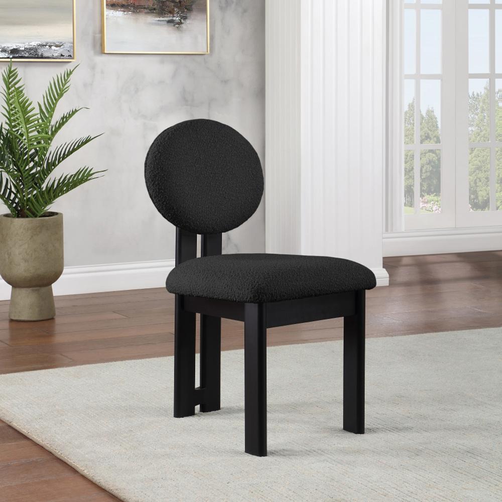 Meridian Furniture - Napa Black Boucle Fabric Dining Chair (Set of 2) - 490Black-C veiw 6