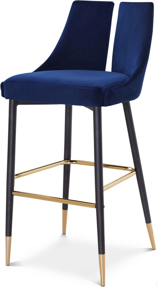 Meridian Furniture - Sleek Navy Velvet Stool (Set of 2) - 960Navy-C veiw 1