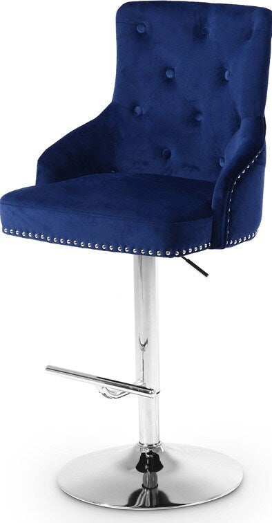 Meridian Furniture - Claude Navy Velvet Adjustable Stool - 709Navy veiw 1
