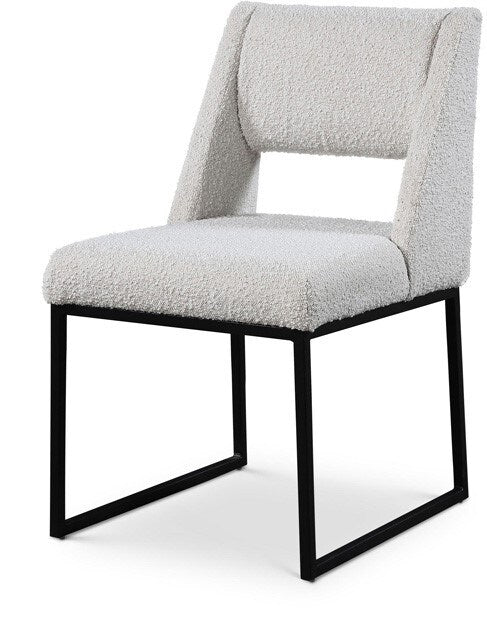 Meridian Furniture - Jayce Cream Boucle Fabric Dining Chair (Set of 2) - 839Cream-C veiw 1